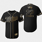Twins 22 Miguel Sano Black Gold Flexbase Jersey Dzhi,baseball caps,new era cap wholesale,wholesale hats